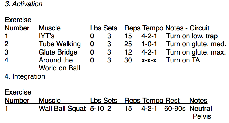 Corrective Calisthenics 3 chart