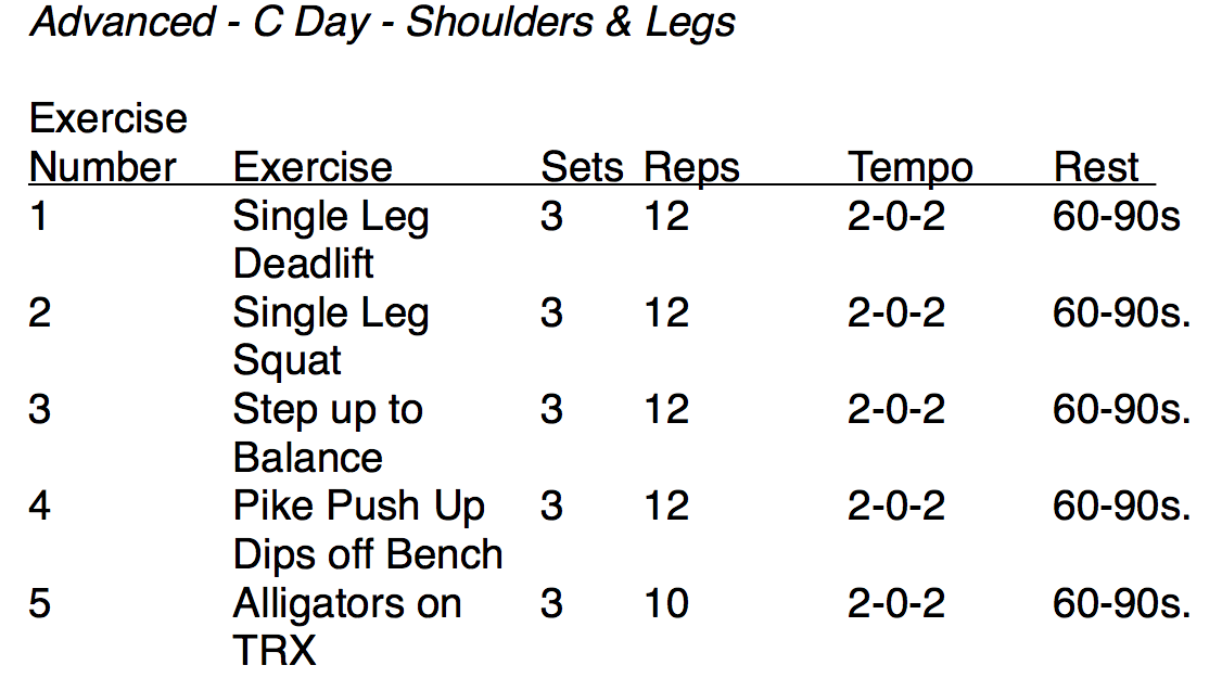 3 Corrective Calisthenics Workouts – Beginner, Intermediate, and Advanced 4 chart