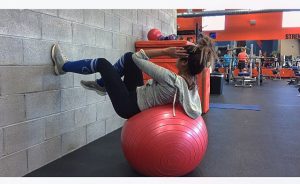 How Not to Plank 4 girl supine on stability ball