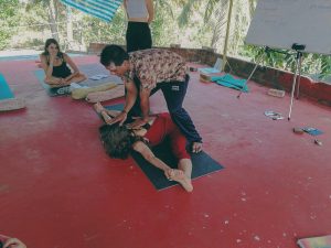Destination Yoga Teacher Training Experience 4 yoga pose with assistance