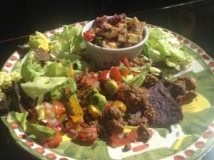 Tips for Enjoying the Holiday Weekend without the Guilt 1 taco salad with sweet potatoes