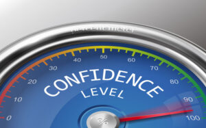 Confidence Level Conceptual 3d Illustration Meter Indicating Hudrend Percent