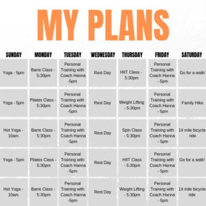 Eliminating Barriers for Clients Who Say They Don't Have Time For Fitness 2 Weekly Workout Schedule