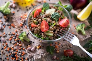 Lentil salad with veggies