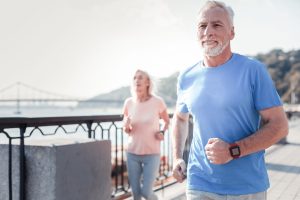 Older Couple running intervals