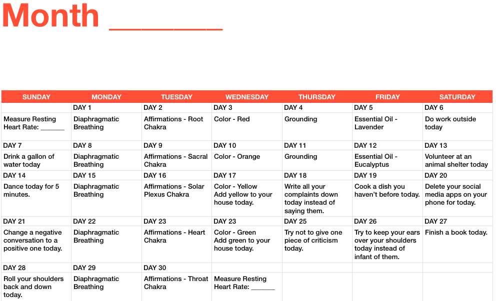 30 day pull up challenge calendar