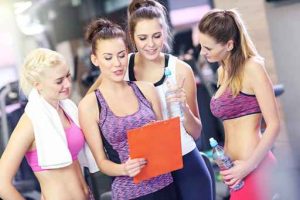 Group of women with personal trainer