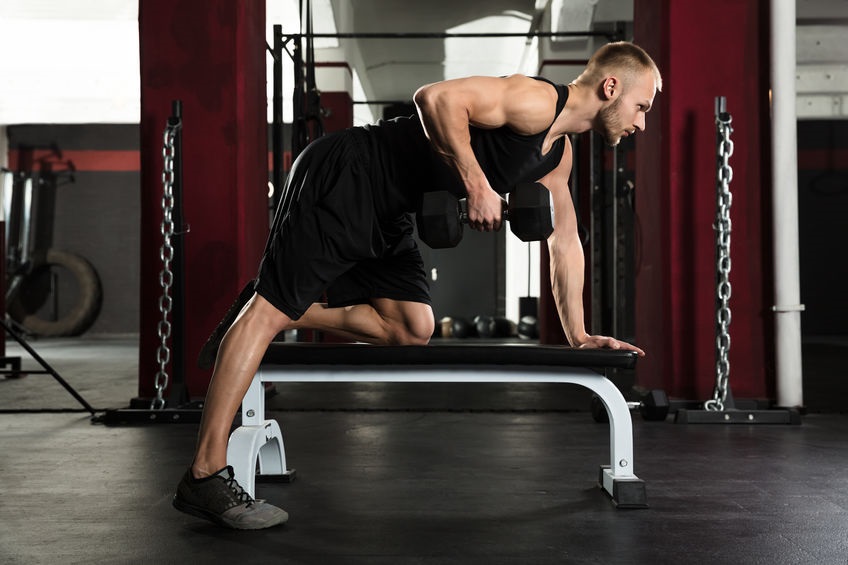 one arm bent over dumbbell row