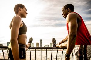 African American Couple Making Sport In New York City