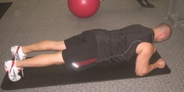 man doing a plank