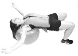 breast cancer exercise Supine Ball Chest Stretch 